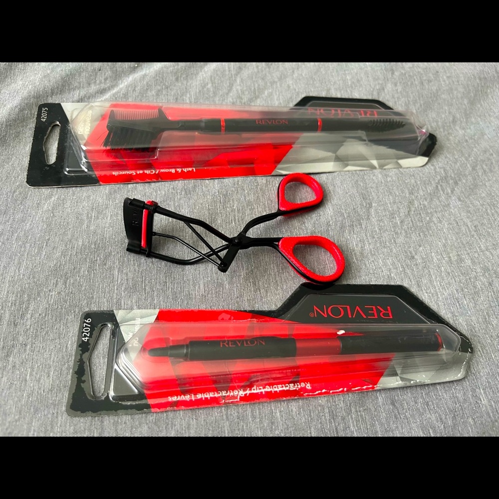 Revlon Diamond Grip Full Size Lip & Eyes Brushes Bundle Set